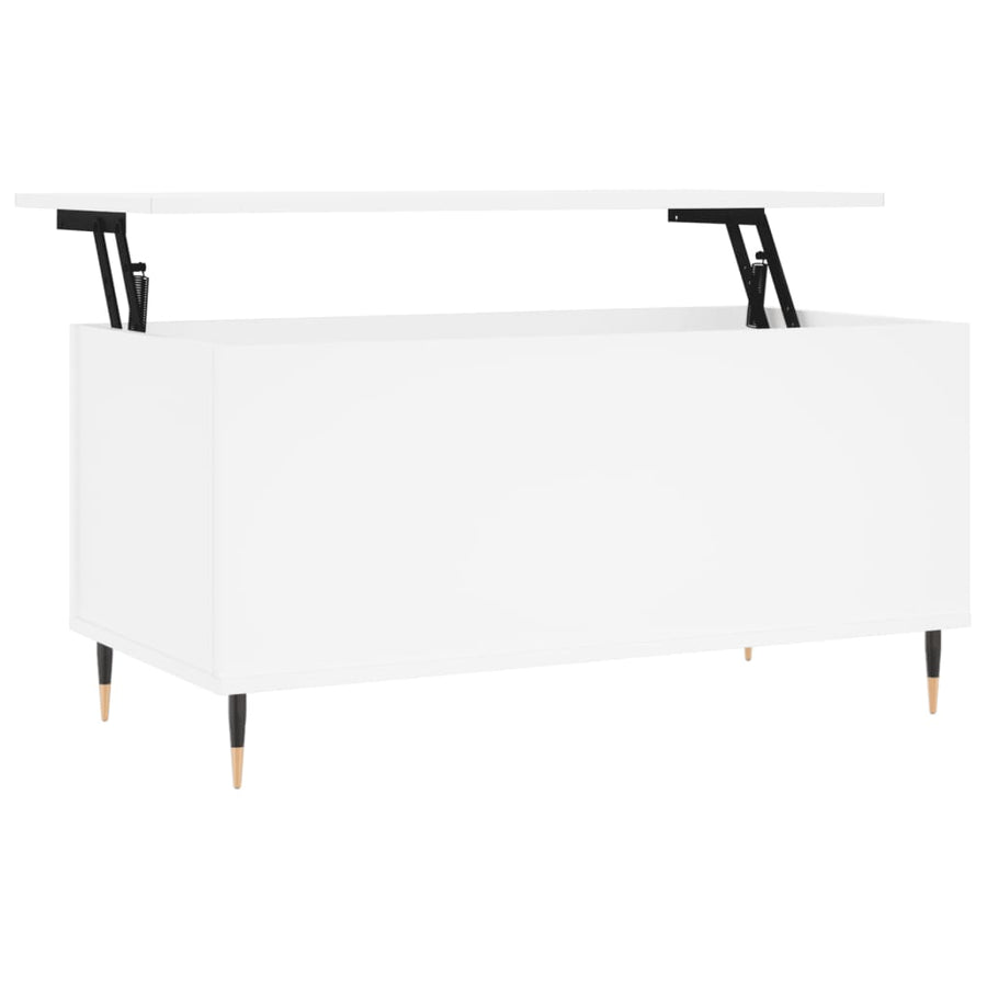 Salontafel 90X44,5X45 Cm Bewerkt Hout Wit