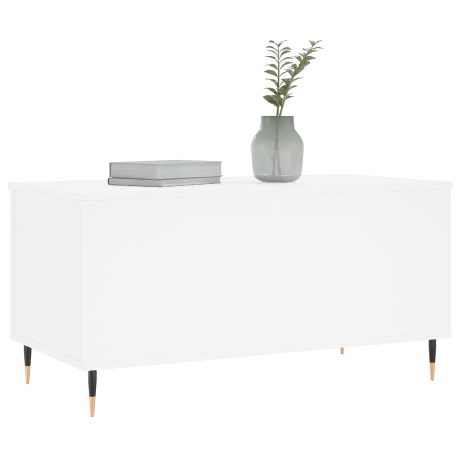 Salontafel 90X44,5X45 Cm Bewerkt Hout Wit