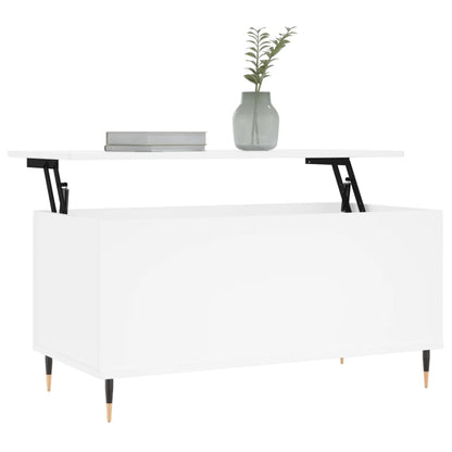 Salontafel 90X44,5X45 Cm Bewerkt Hout Wit