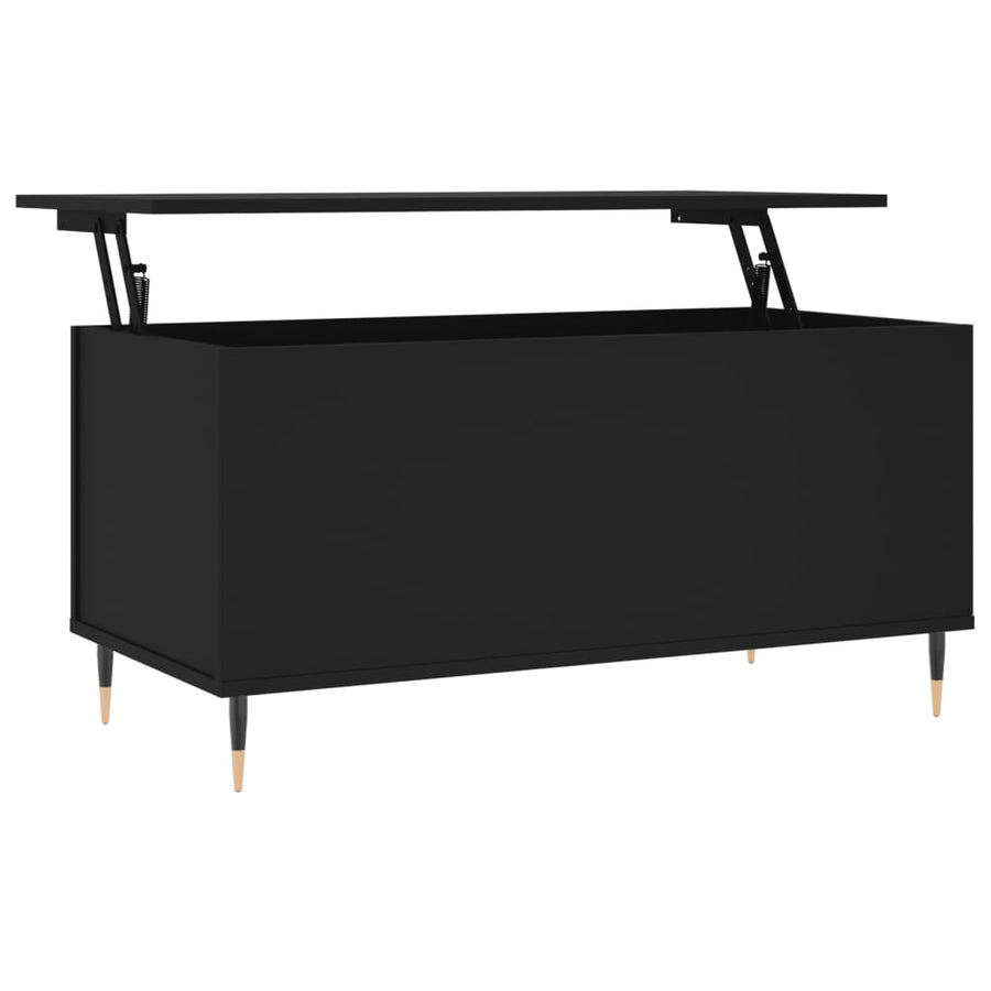 Salontafel 90X44,5X45 Cm Bewerkt Hout Zwart