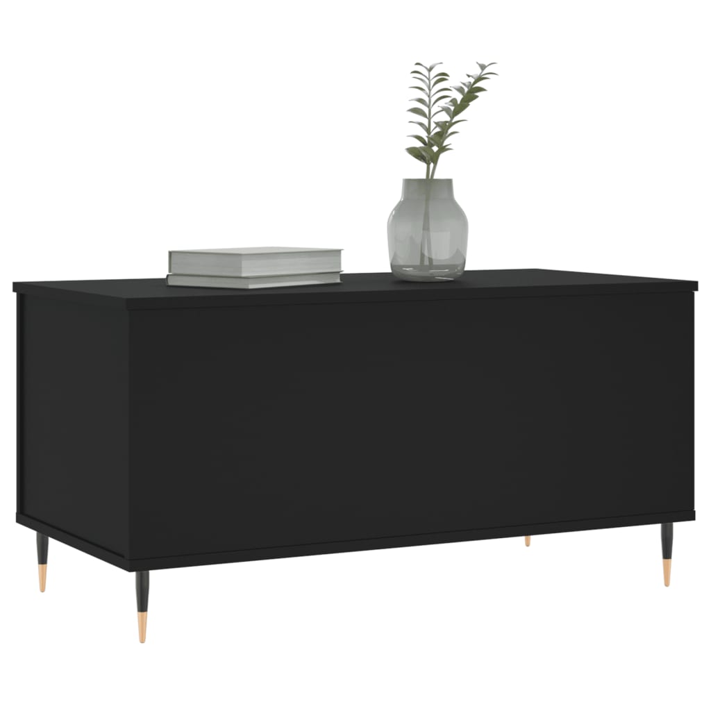 Salontafel 90X44,5X45 Cm Bewerkt Hout Zwart