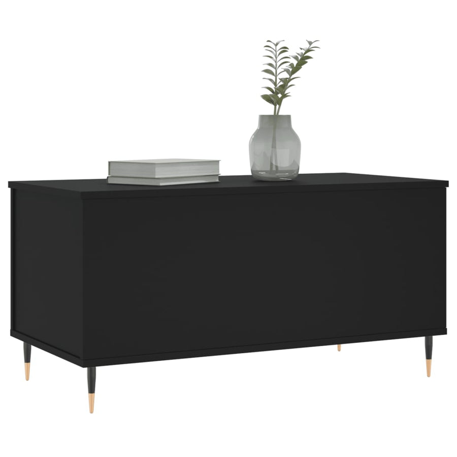 Salontafel 90X44,5X45 Cm Bewerkt Hout Zwart
