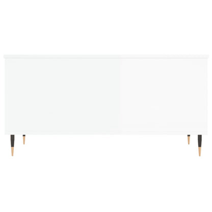 Salontafel 90X44,5X45 Cm Bewerkt Hout Hoogglans wit
