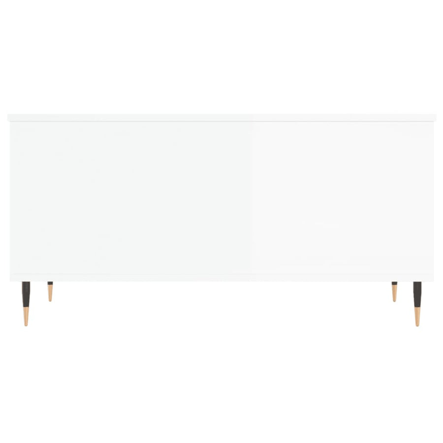 Salontafel 90X44,5X45 Cm Bewerkt Hout Hoogglans wit