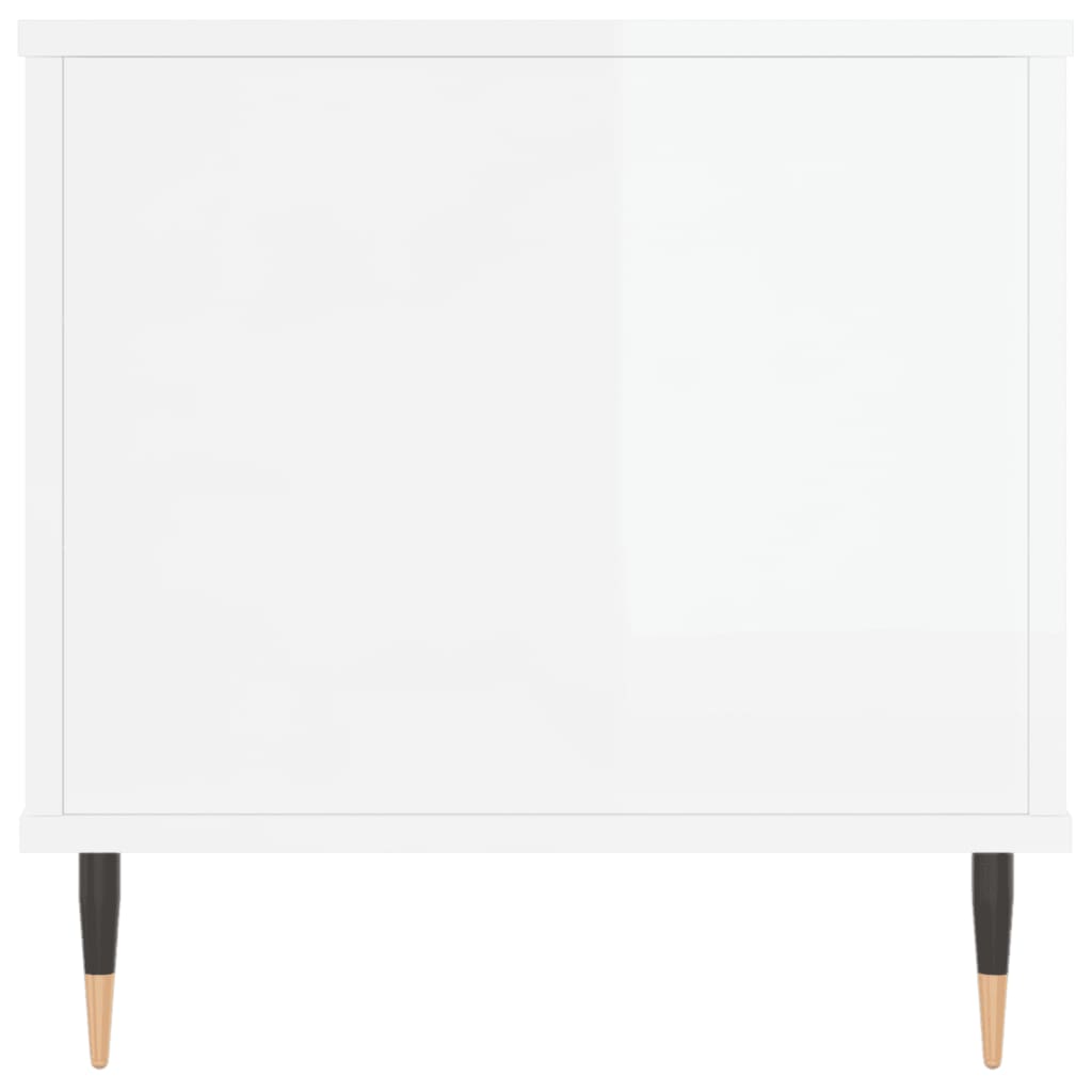 Salontafel 90X44,5X45 Cm Bewerkt Hout Hoogglans wit