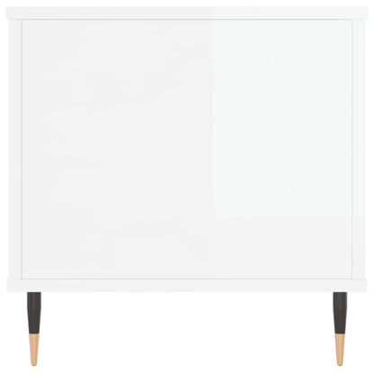 Salontafel 90X44,5X45 Cm Bewerkt Hout Hoogglans wit