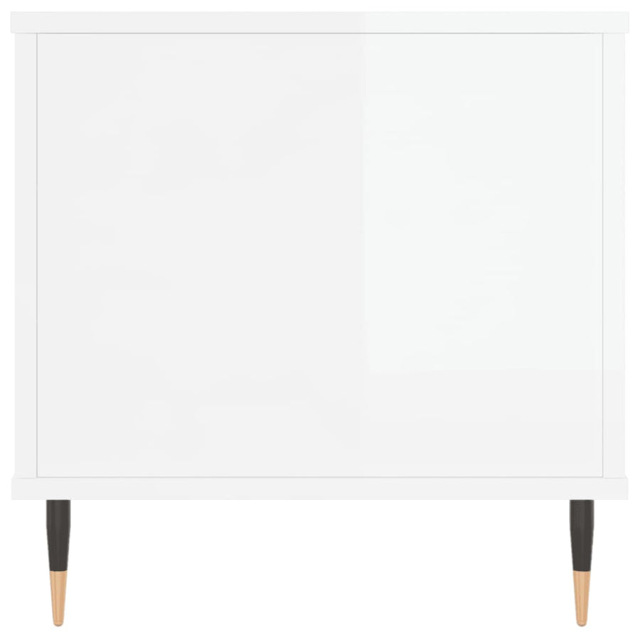 Salontafel 90X44,5X45 Cm Bewerkt Hout Hoogglans wit