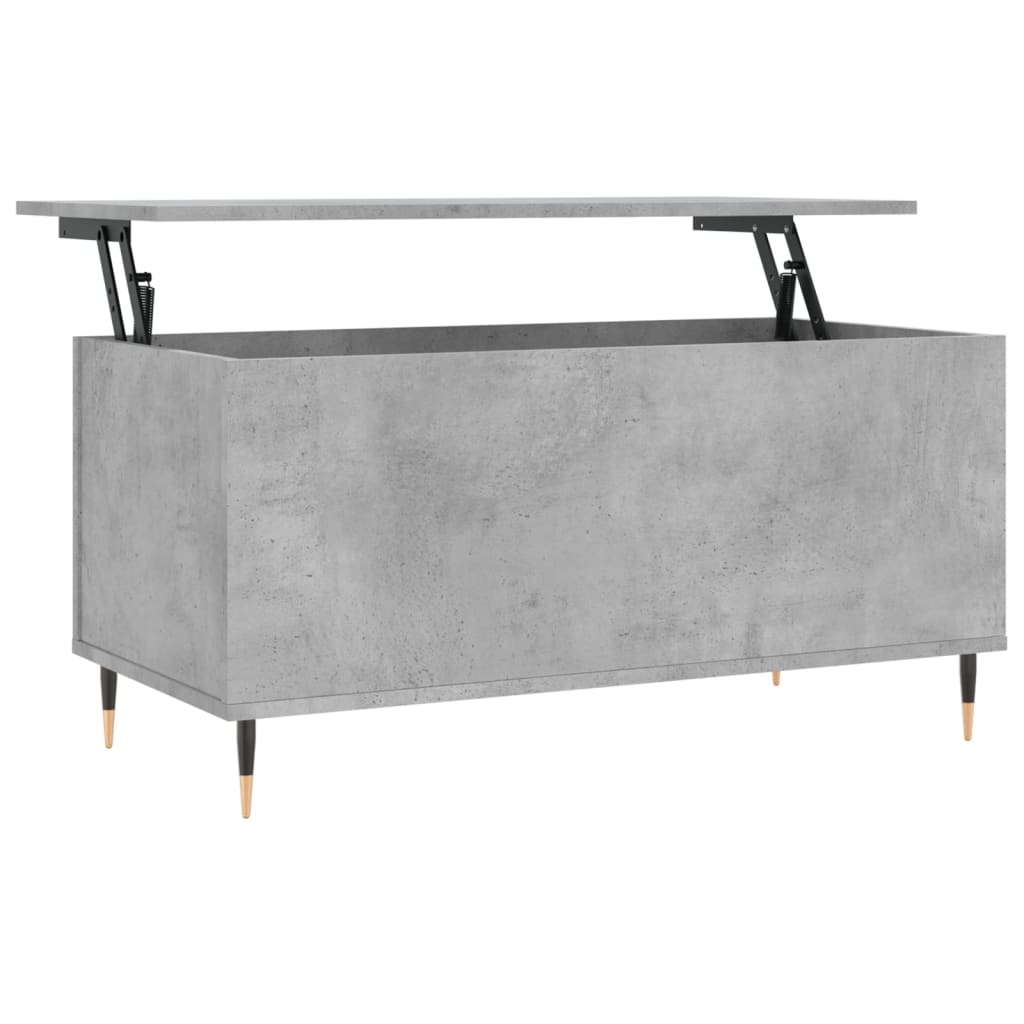 Salontafel 90X44,5X45 Cm Bewerkt Hout Betongrijs