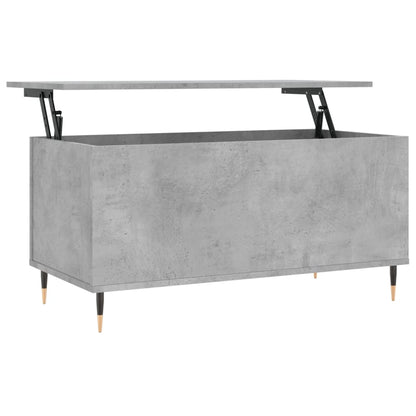 Salontafel 90X44,5X45 Cm Bewerkt Hout Betongrijs