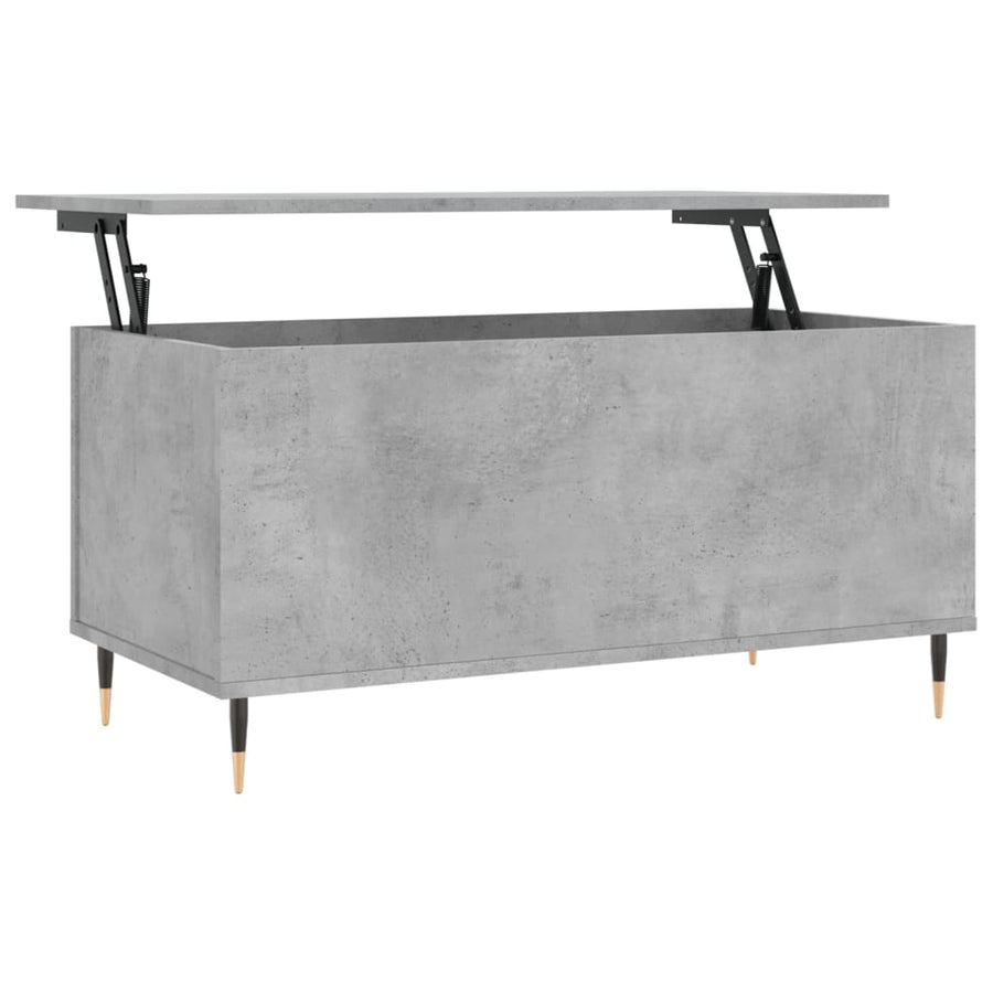 Salontafel 90X44,5X45 Cm Bewerkt Hout Betongrijs
