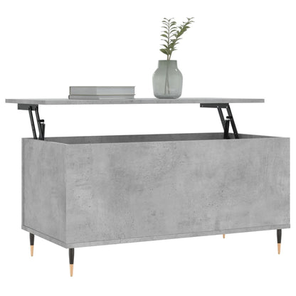 Salontafel 90X44,5X45 Cm Bewerkt Hout Betongrijs