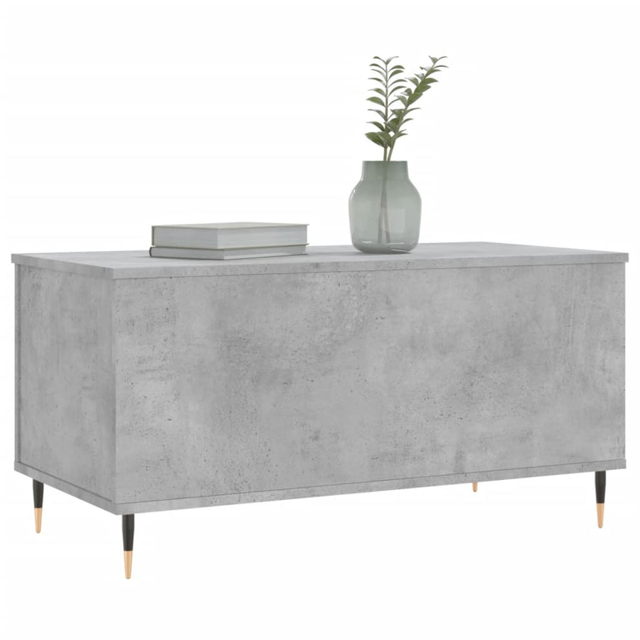 Salontafel 90X44,5X45 Cm Bewerkt Hout Betongrijs