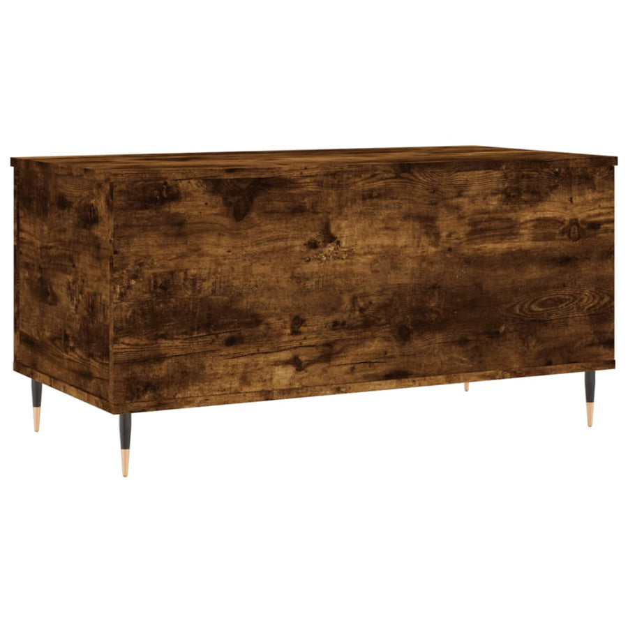 Salontafel 90X44,5X45 Cm Bewerkt Hout Kleurig Gerookt eiken