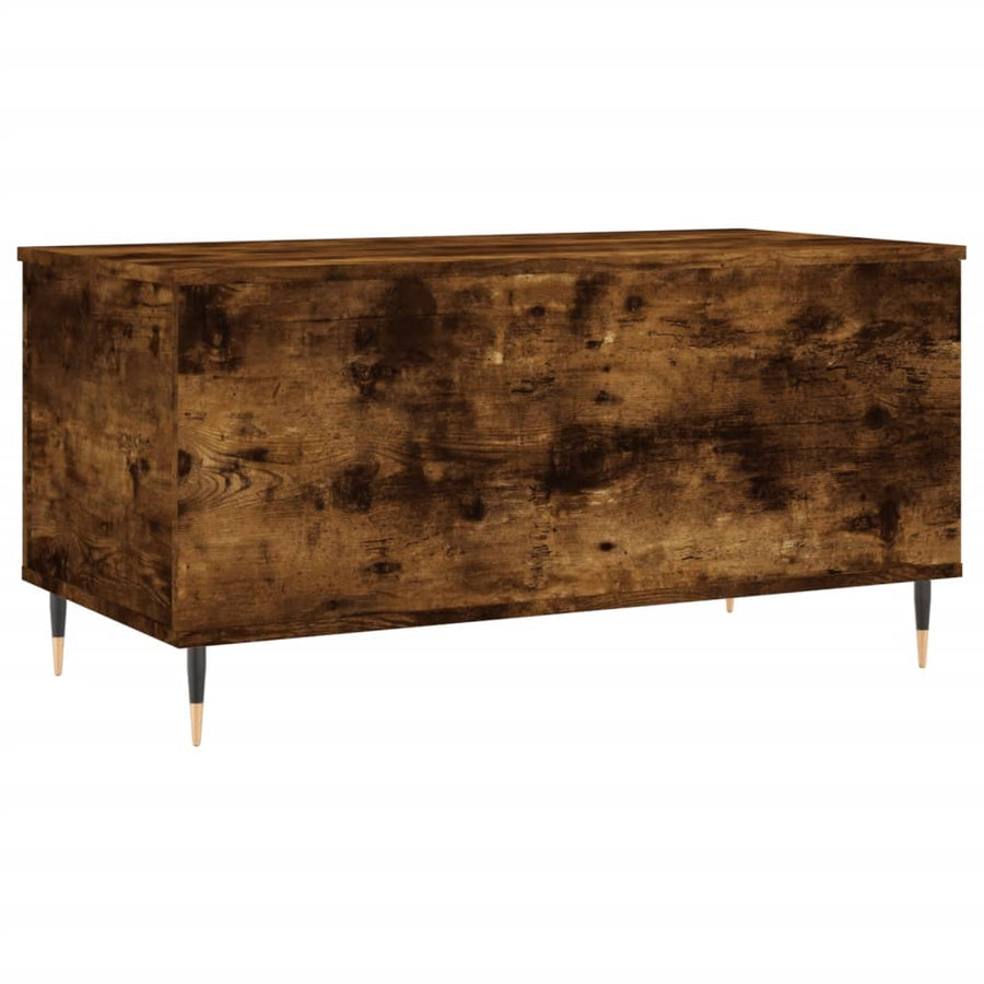 Salontafel 90X44,5X45 Cm Bewerkt Hout Kleurig Gerookt eiken