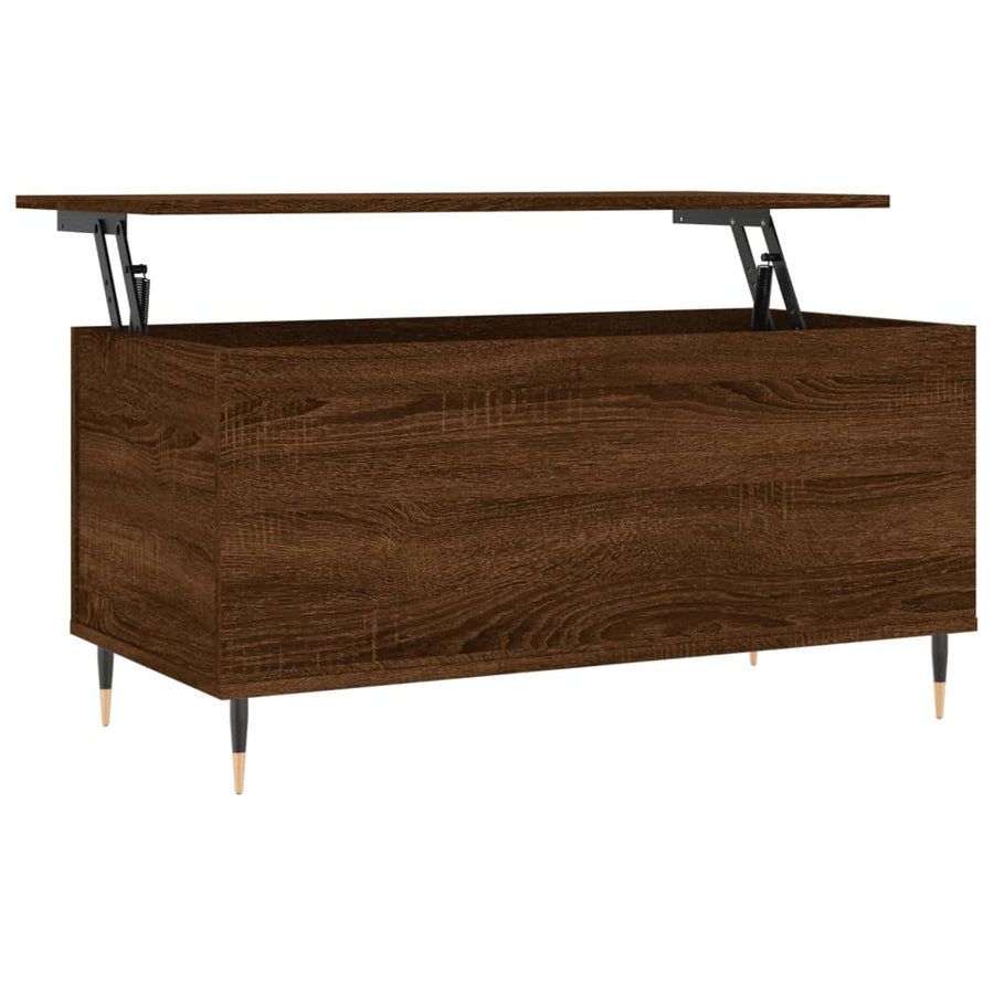 Salontafel 90X44,5X45 Cm Bewerkt Hout Bruin Eikenkleur Bruineiken