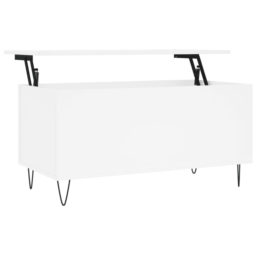 Salontafel 90X44,5X45 Cm Bewerkt Hout Wit