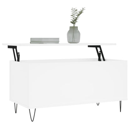 Salontafel 90X44,5X45 Cm Bewerkt Hout Wit