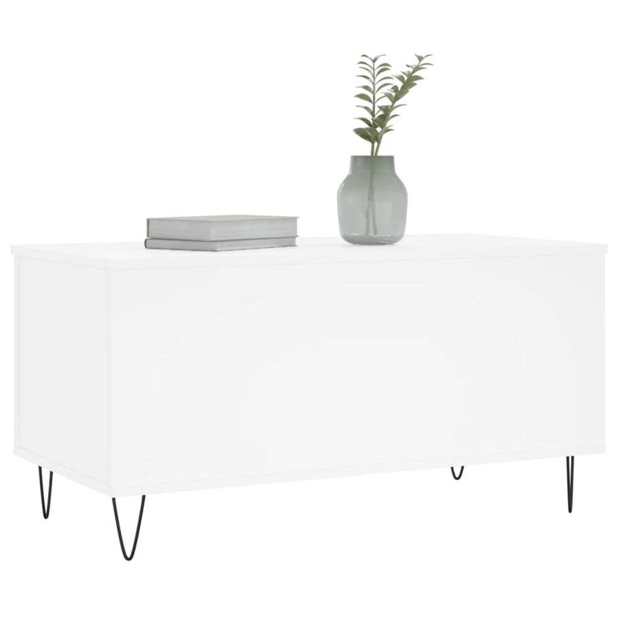 Salontafel 90X44,5X45 Cm Bewerkt Hout Wit