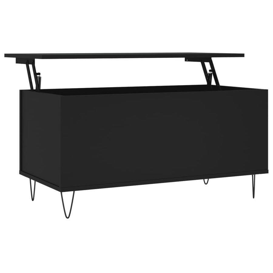 Salontafel 90X44,5X45 Cm Bewerkt Hout Zwart