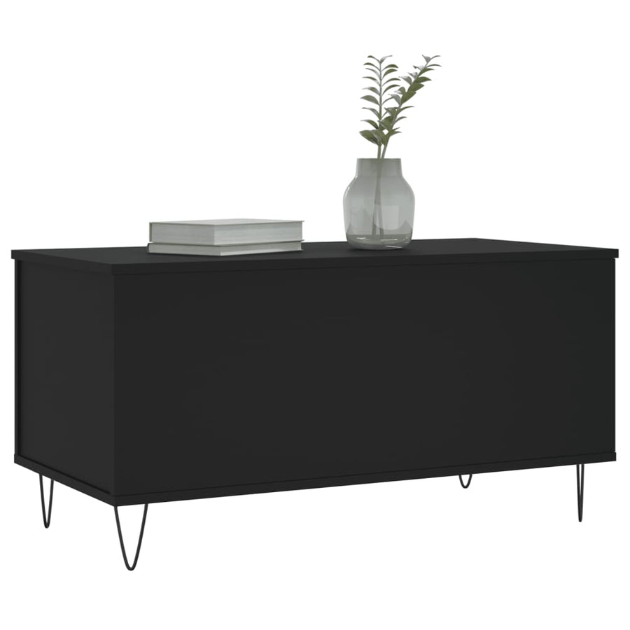 Salontafel 90X44,5X45 Cm Bewerkt Hout Zwart