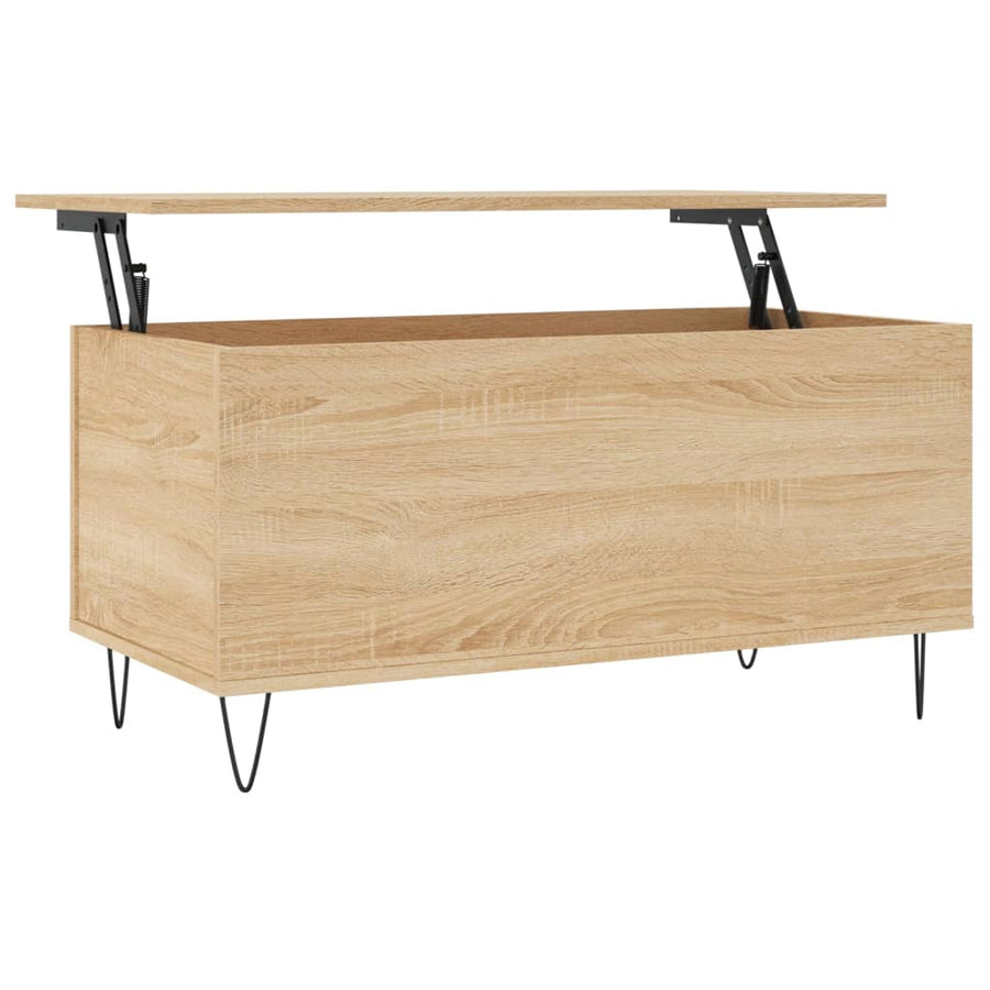 Salontafel 90X44,5X45 Cm Bewerkt Hout Kleurig Sonoma eiken