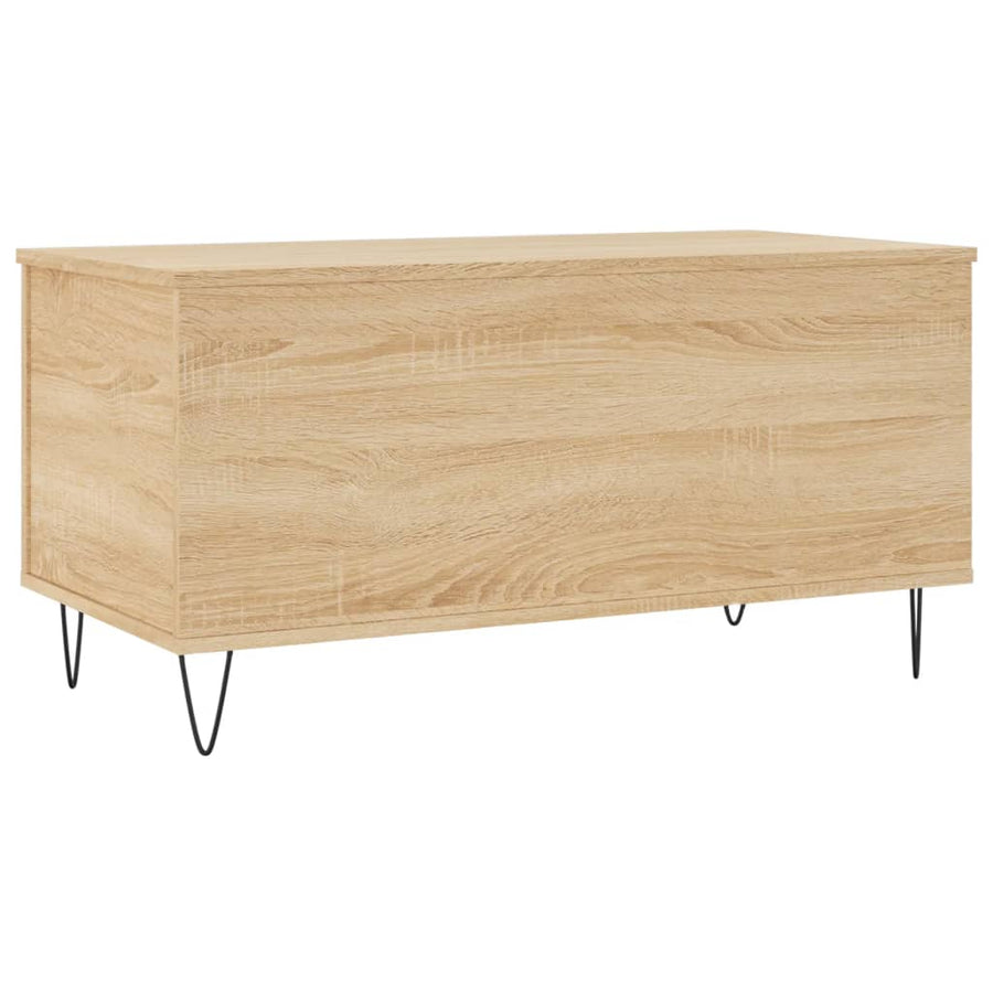 Salontafel 90X44,5X45 Cm Bewerkt Hout Kleurig Sonoma eiken