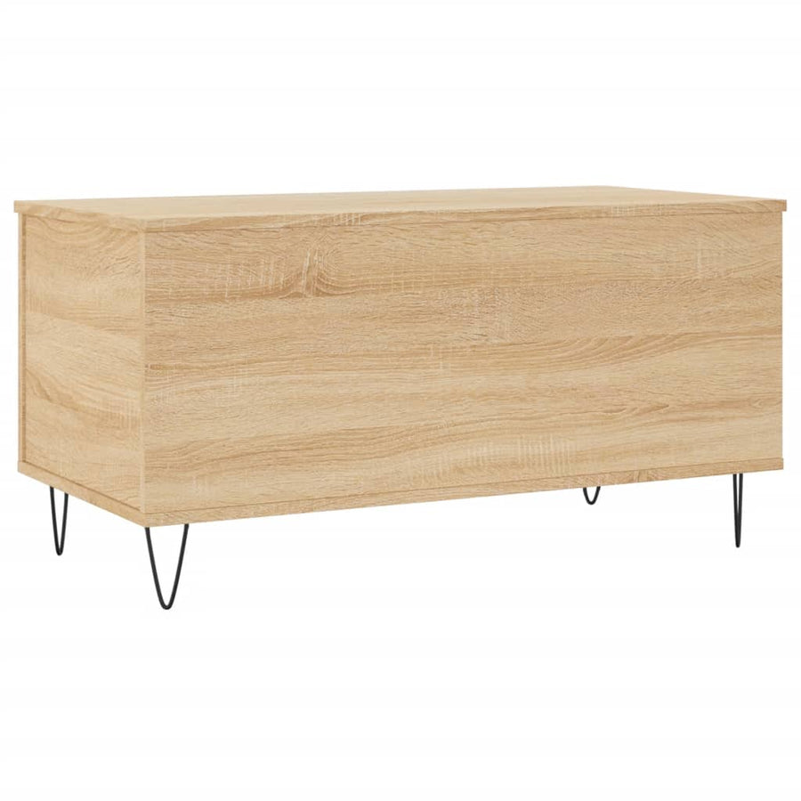 Salontafel 90X44,5X45 Cm Bewerkt Hout Kleurig Sonoma eiken
