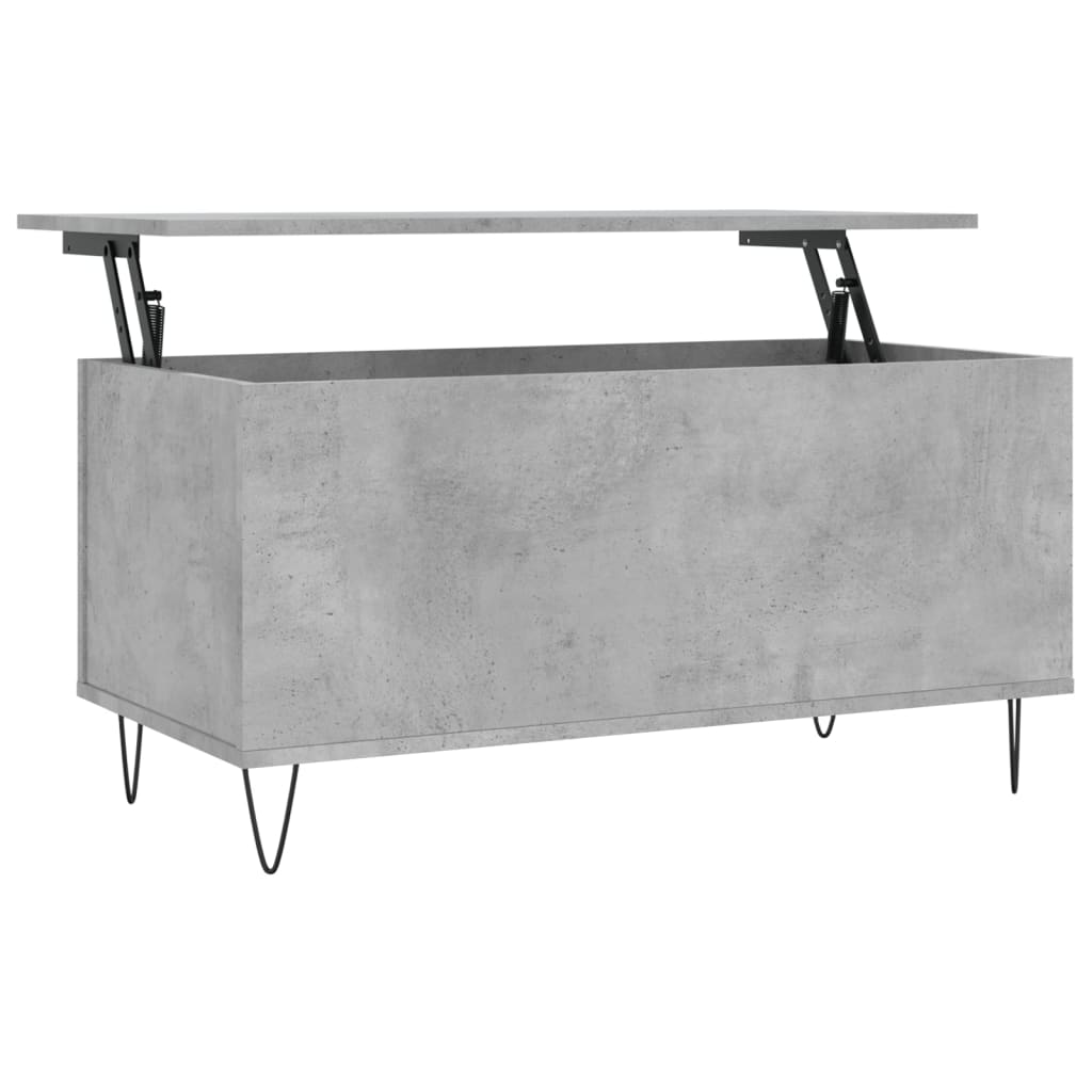 Salontafel 90X44,5X45 Cm Bewerkt Hout Betongrijs
