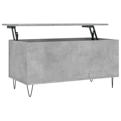 Salontafel 90X44,5X45 Cm Bewerkt Hout Betongrijs
