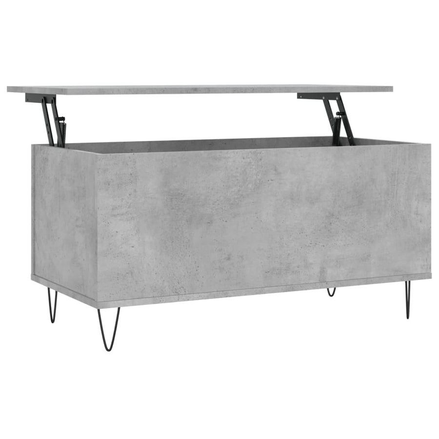 Salontafel 90X44,5X45 Cm Bewerkt Hout Betongrijs