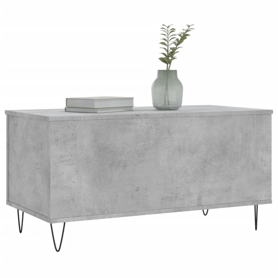 Salontafel 90X44,5X45 Cm Bewerkt Hout Betongrijs