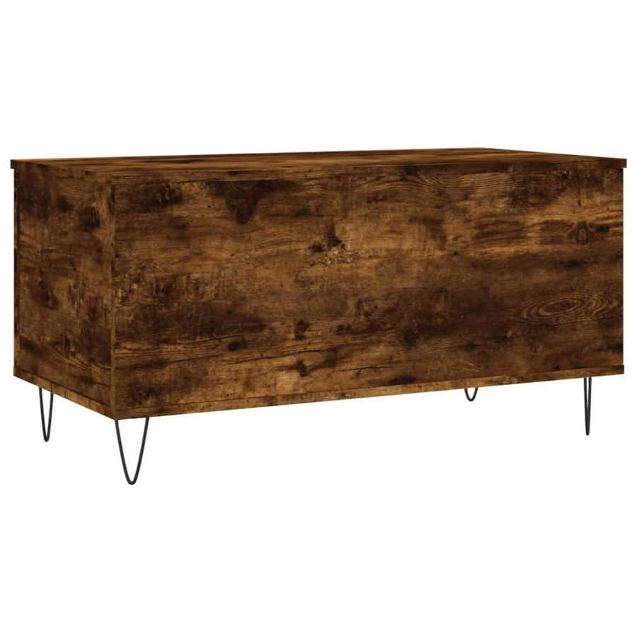 Salontafel 90X44,5X45 Cm Bewerkt Hout Kleurig Gerookt eiken