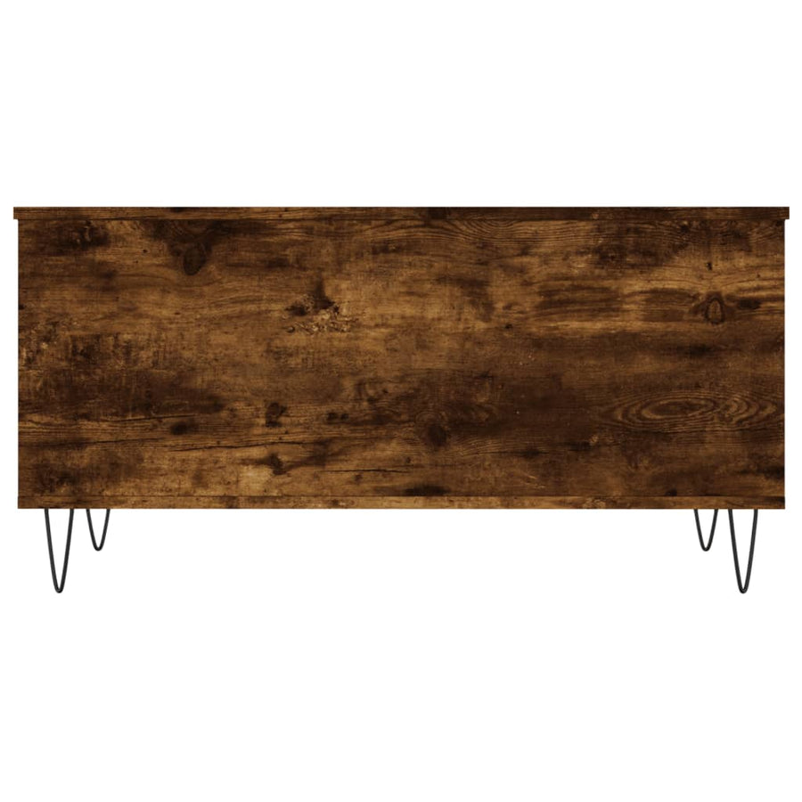 Salontafel 90X44,5X45 Cm Bewerkt Hout Kleurig Gerookt eiken