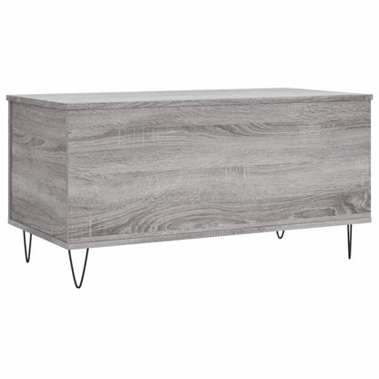 Salontafel 90X44,5X45 Cm Bewerkt Hout Eikenkleurig Grijs sonoma