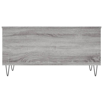 Salontafel 90X44,5X45 Cm Bewerkt Hout Eikenkleurig Grijs sonoma