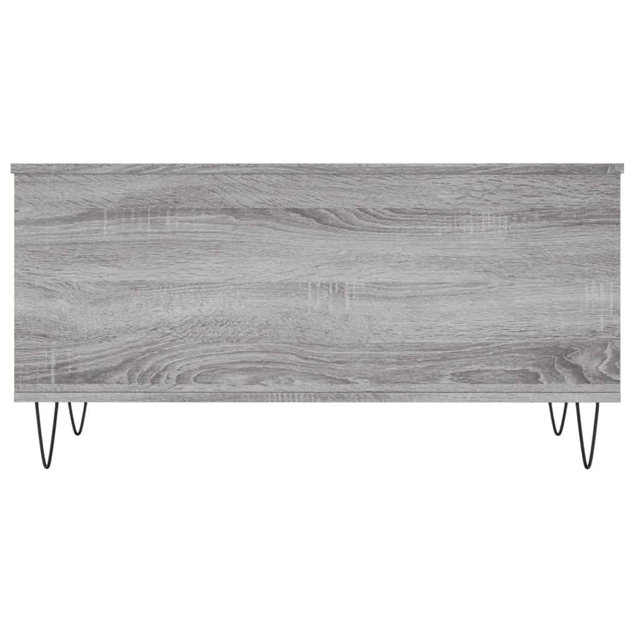 Salontafel 90X44,5X45 Cm Bewerkt Hout Eikenkleurig Grijs sonoma