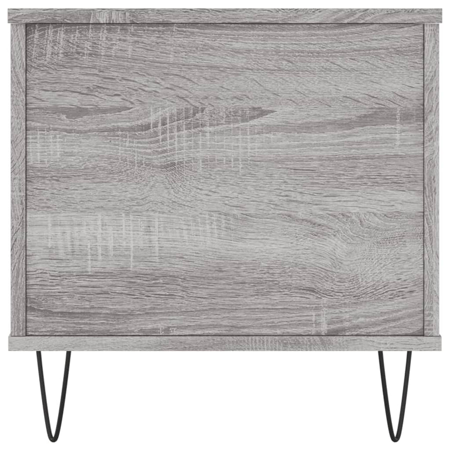 Salontafel 90X44,5X45 Cm Bewerkt Hout Eikenkleurig Grijs sonoma