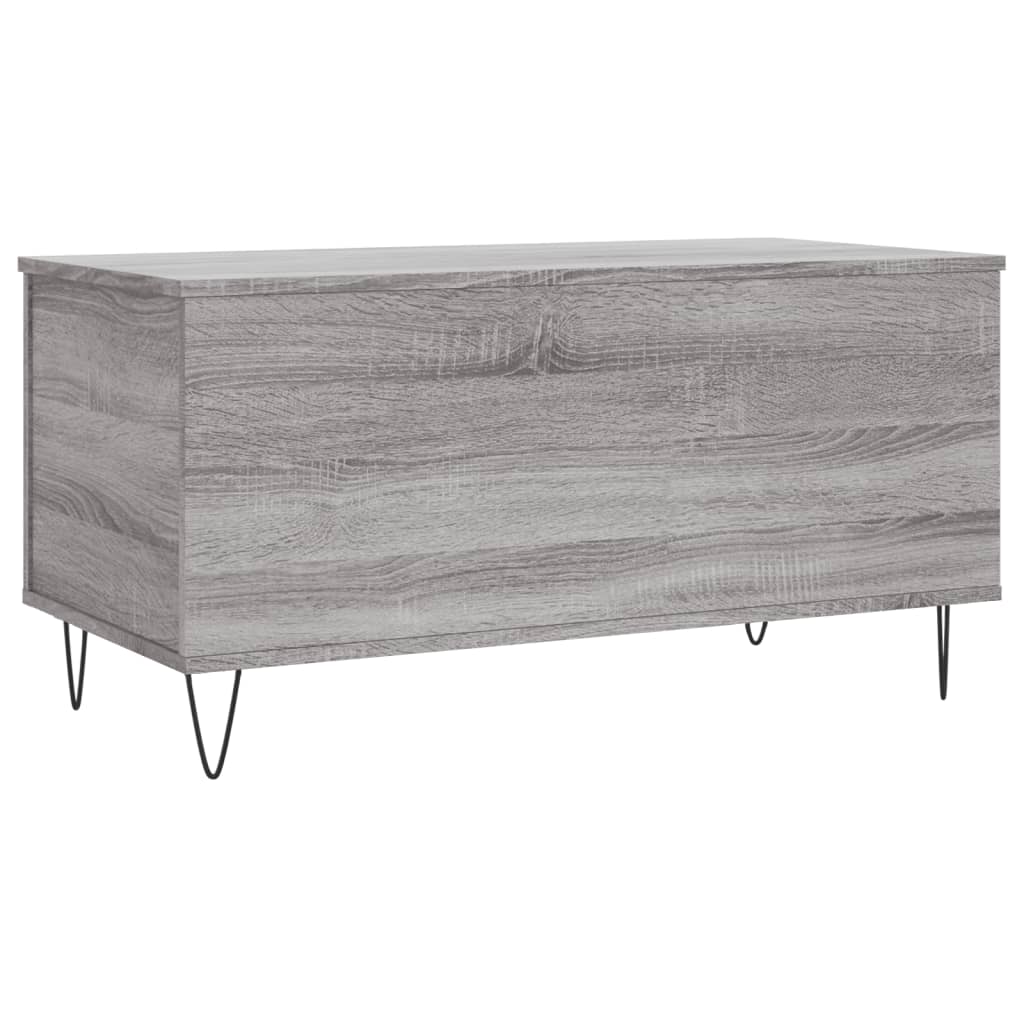 Salontafel 90X44,5X45 Cm Bewerkt Hout Eikenkleurig Grijs sonoma