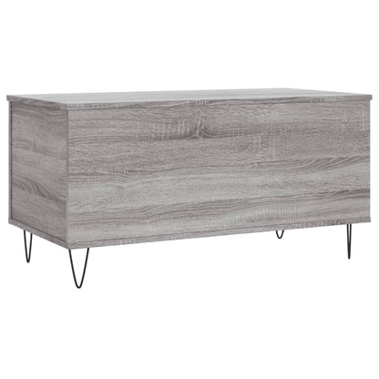Salontafel 90X44,5X45 Cm Bewerkt Hout Eikenkleurig Grijs sonoma