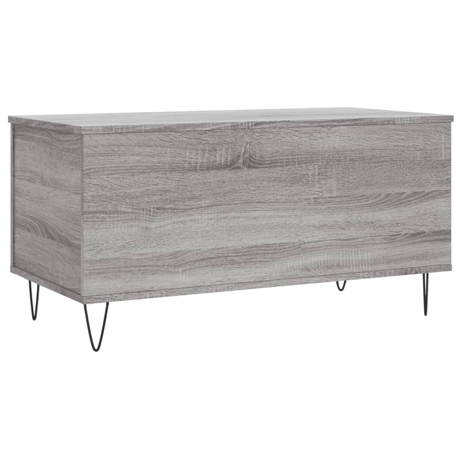 Salontafel 90X44,5X45 Cm Bewerkt Hout Eikenkleurig Grijs sonoma