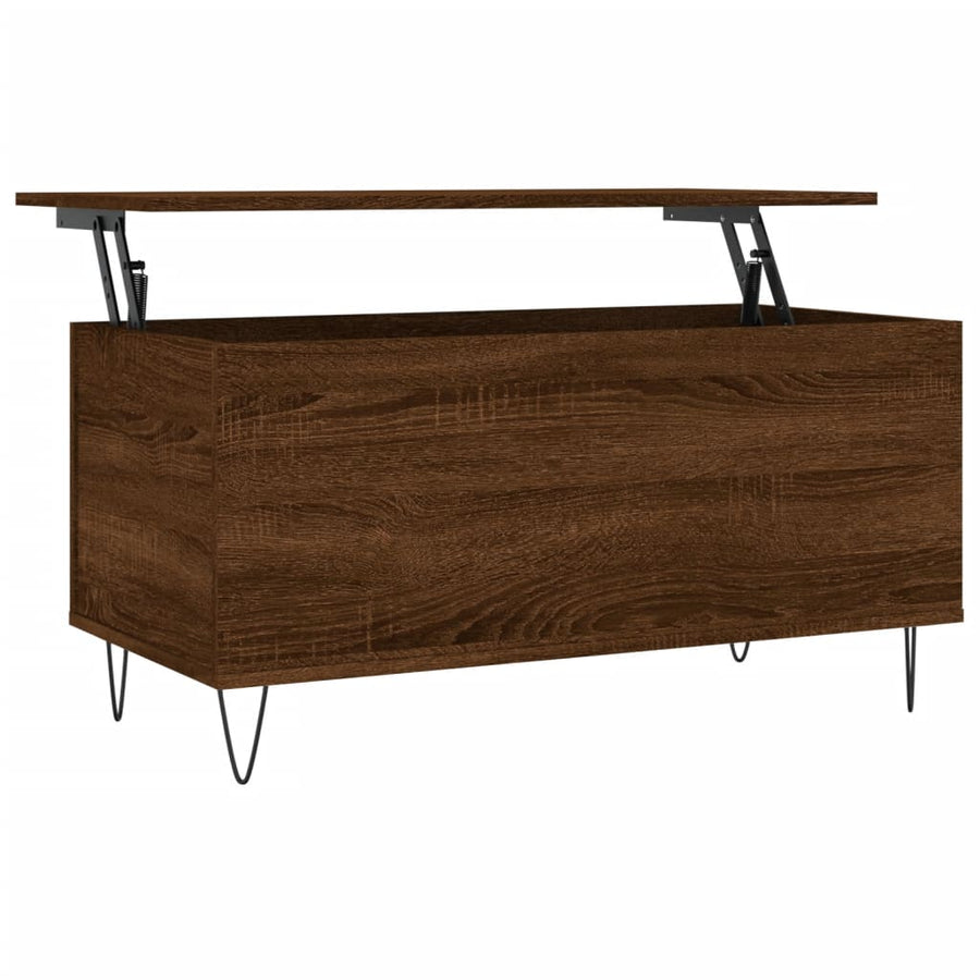 Salontafel 90X44,5X45 Cm Bewerkt Hout Bruin Eikenkleur Bruineiken
