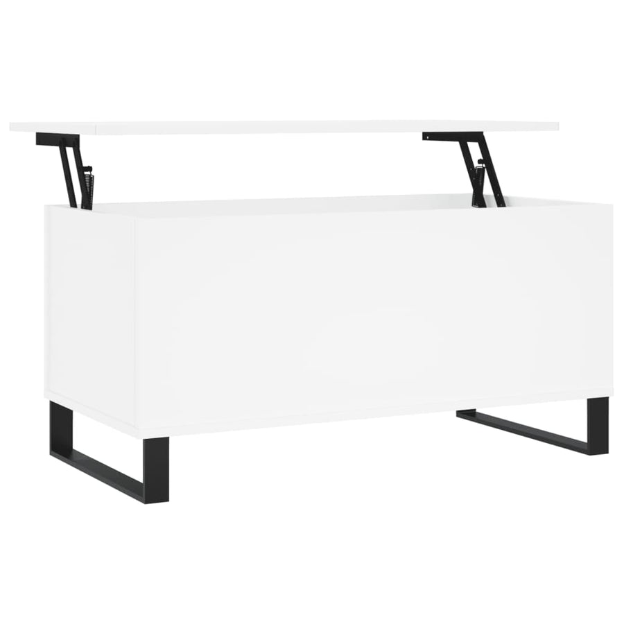 Salontafel 90X44,5X45 Cm Bewerkt Hout Wit