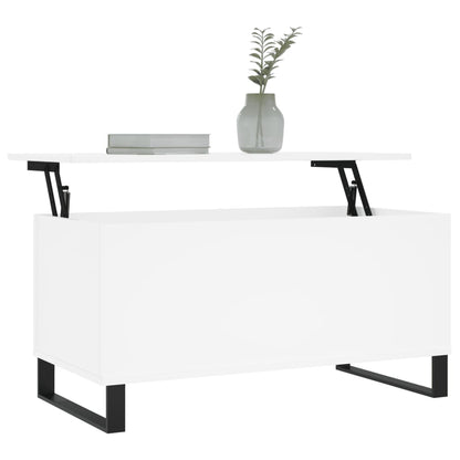 Salontafel 90X44,5X45 Cm Bewerkt Hout Wit