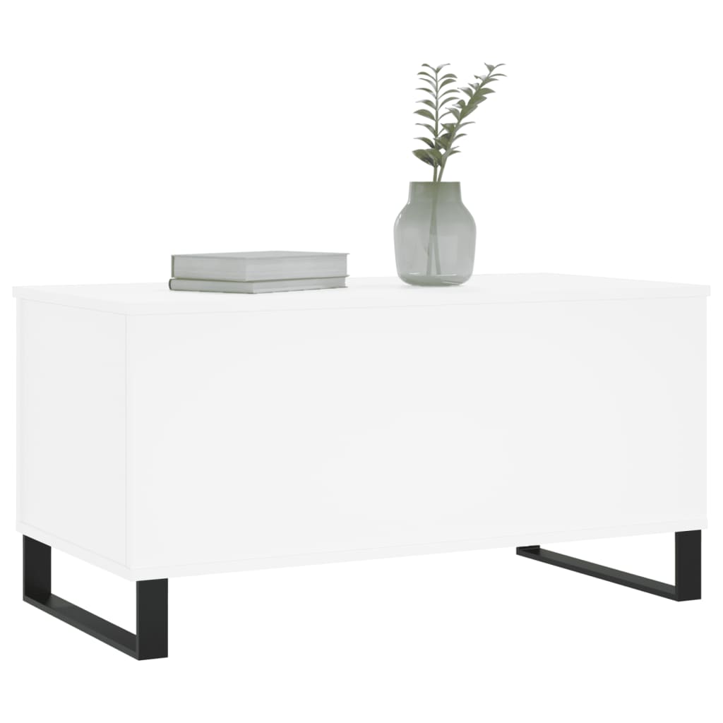 Salontafel 90X44,5X45 Cm Bewerkt Hout Wit