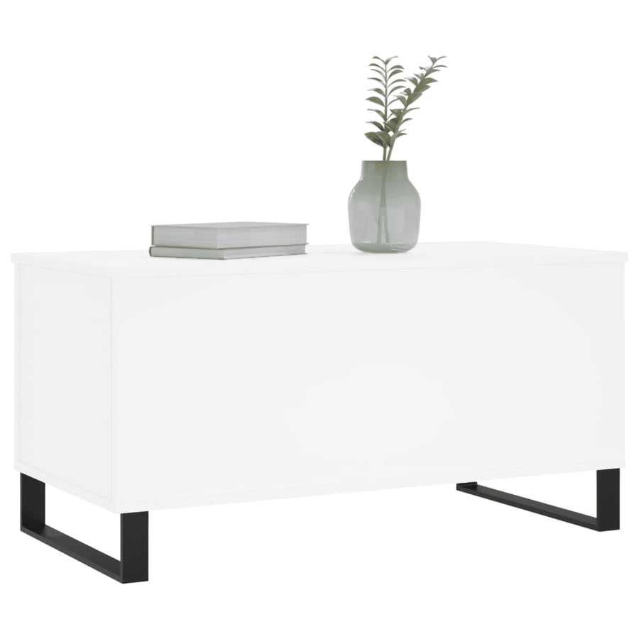 Salontafel 90X44,5X45 Cm Bewerkt Hout Wit