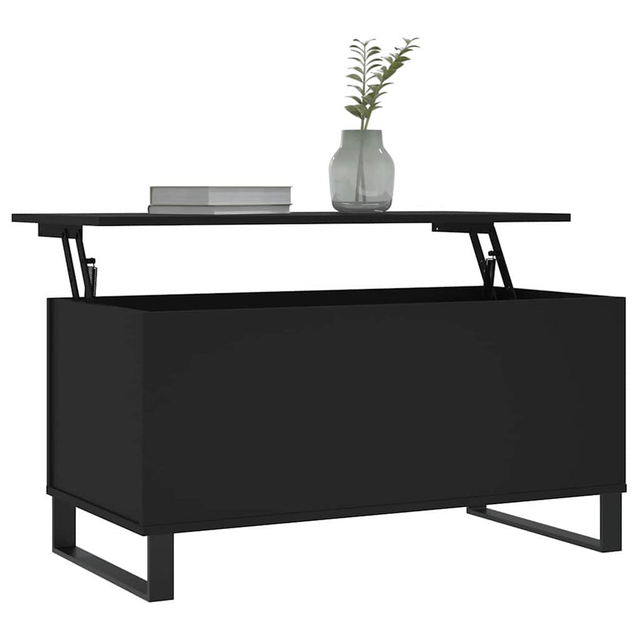 Salontafel 90x44,5x45 cm bewerkt hout zwart