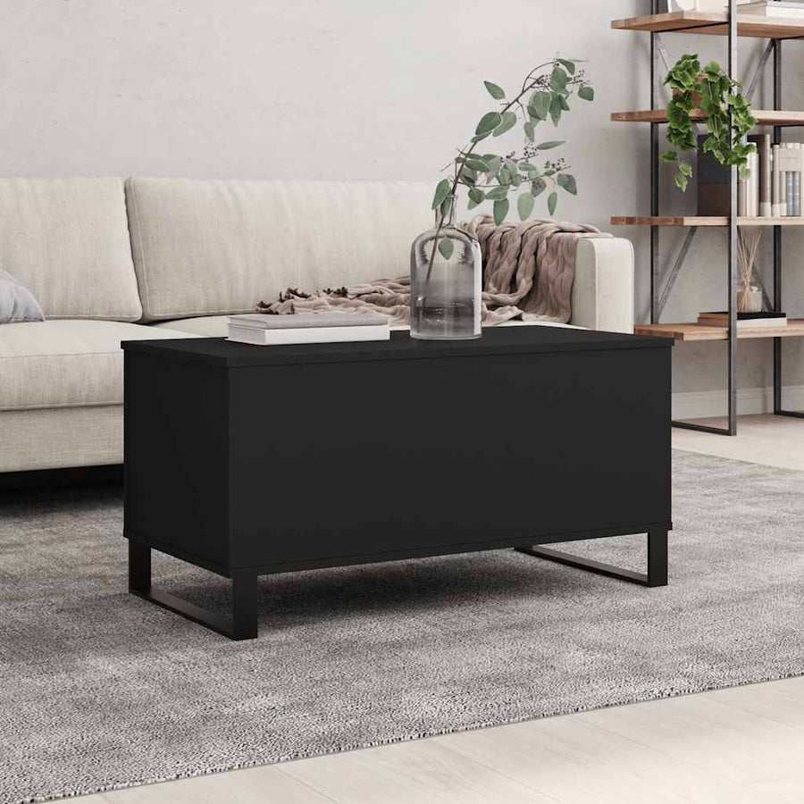 Salontafel 90x44,5x45 cm bewerkt hout zwart
