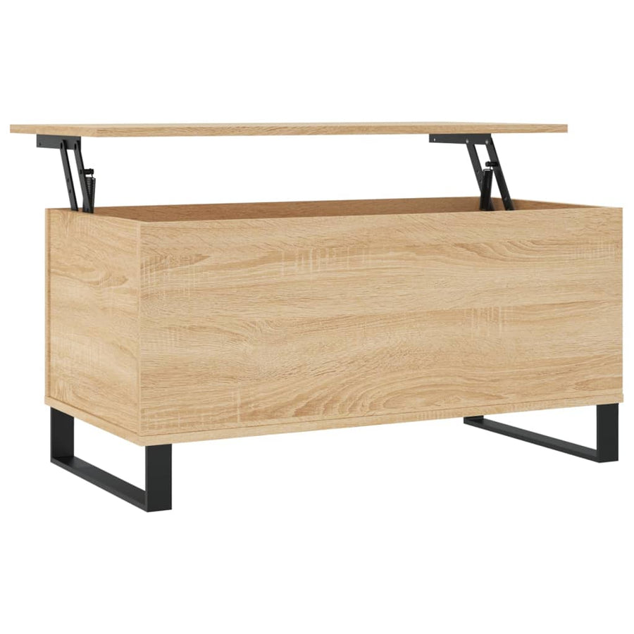 Salontafel 90X44,5X45 Cm Bewerkt Hout Kleurig Sonoma eiken