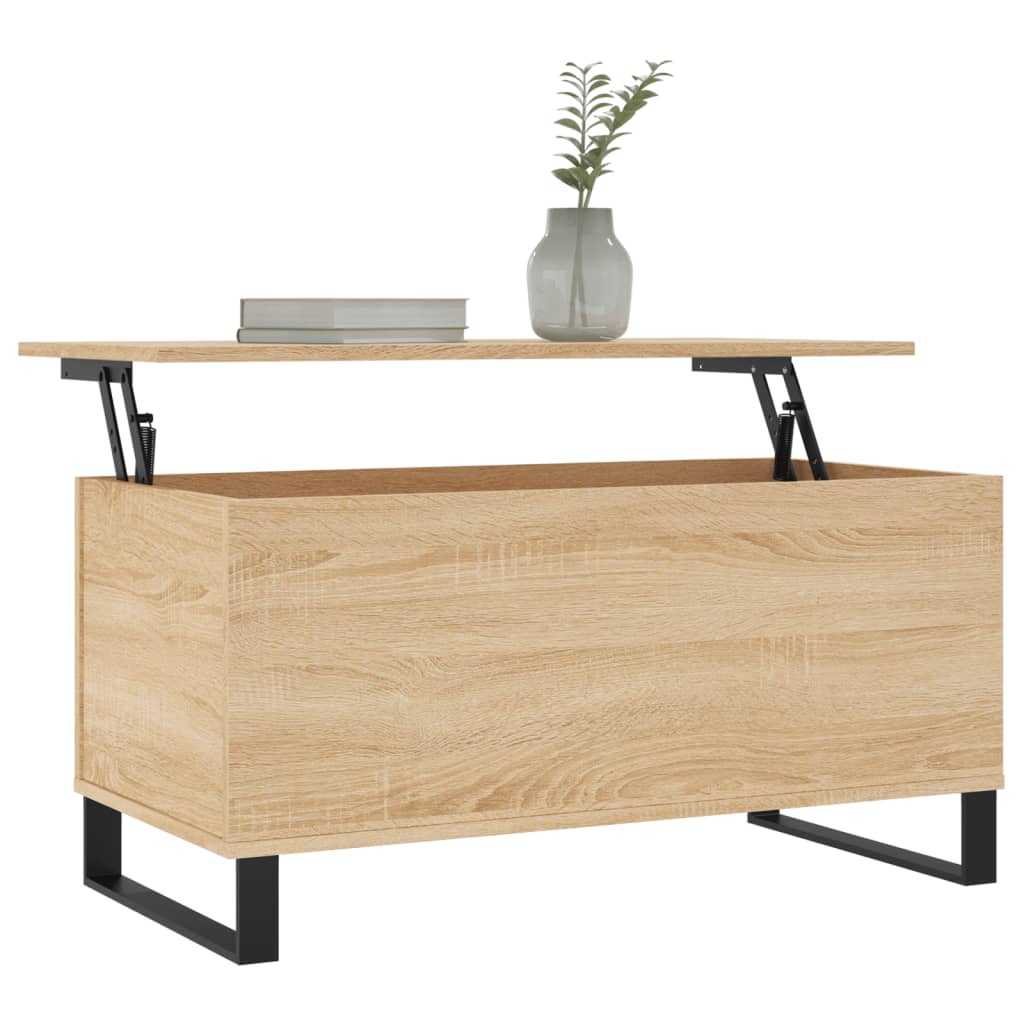 Salontafel 90X44,5X45 Cm Bewerkt Hout Kleurig Sonoma eiken