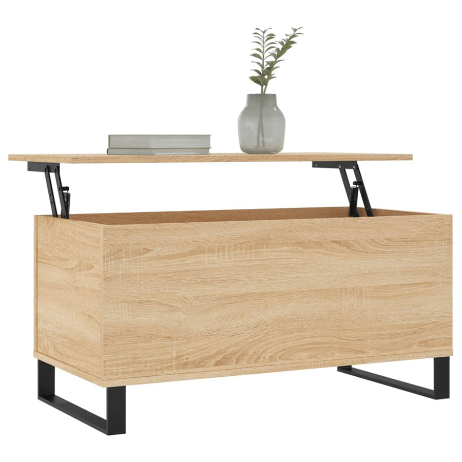 Salontafel 90X44,5X45 Cm Bewerkt Hout Kleurig Sonoma eiken